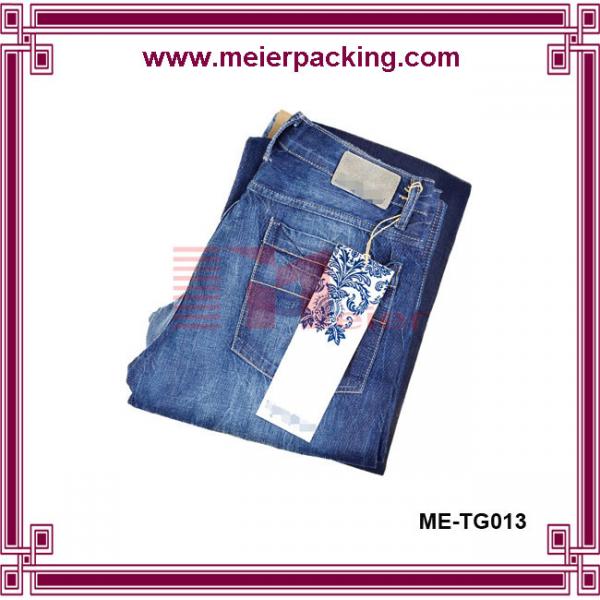 新しく熱いジーンズの品質表示票のジーンME-TG013のための注文のペーパー中国のこつの札