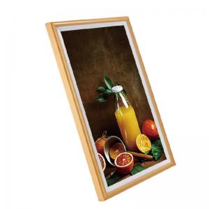 32" inch wood frame large screen LCD photo frame WIFI Android display for commercial signage NFT display exhibition art gallery