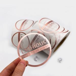 China ISO Anti Ultraviolet Embossed Rose Gold Foil Stickers Strong Adhesive supplier