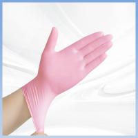 China Ergonomic PVC Pink Gloves Oilproof Food Grade Disposable Gloves on sale