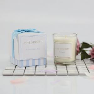 Clear Natural Soy Wax Scented Jar Candle With Gift Box For Home Decoration
