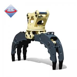 China Hydraulic Excavator Rotating Grapple , Rotatable Wood Grapple For Excavator supplier