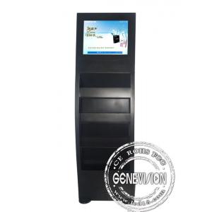 Black Newspaper Kiosk Digital Signage Support SD Card / USB Port