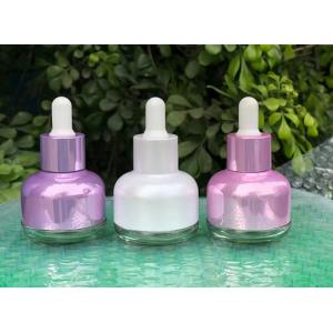30ml Glass Makeup Containers Skincare Packaging Rose Gold White Dropper Bottle