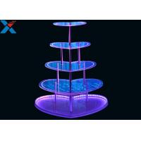 China Heart Shape Perspex Display Stand  , 5 Layers Champagne Acrylic Display Shelves on sale