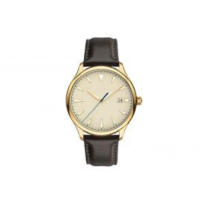 China Super Swiss Luminous Leather Stainless Steel Watch , Rose Gold Waterproof Watch supplier