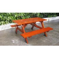 China 2 Seat Wooden Outdoor Table Benches Set 1500mm Length For College Garden on sale