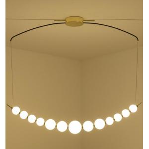 Linear Glass Pendant Lamps 32W 3000K Warm Light White Glass Ball Pendant Light