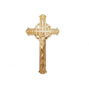 China Gold Color Casket Crucifix  Size 29 × 16 Cm Gild Funeral Casket Fitting supplier