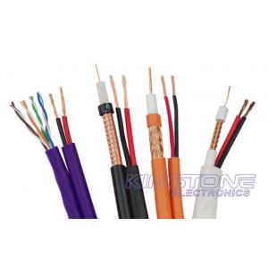 China VR-90P Solid PE RG59 CCTV Coaxial Cable , 22 AWG BC with 2 × 0.75mm2 CCA Power supplier