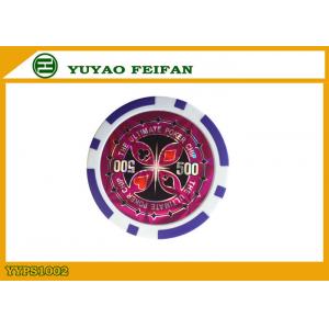 China 11.5g Purple Strips ABS Poker Chips Luxury Poker Chips Value 500 supplier