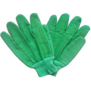 China Green Colour Cotton Working Hands Gloves With Knit Wrist For Winter Use supplier