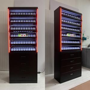 Customized Installed LED Light Attractive Tobacco Cabinet Cigarette Display Rack For Sale