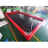 China Waterproof Non Inflatable Wash Pads PVC Coated Tarpaulin Car Wash Water Containment Mat For Garage Floor on sale