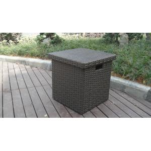 China Home Storeroom Black Resin Wicker Storage Box With White Cushion supplier