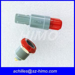 China double key 1P series male and female 7 pin Lemo plastic push pull connector with red color supplier
