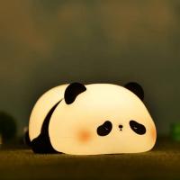 China Christmas Gifts Silicone Panda Night Light Cartoon Animal Cute Sleep Led Children'S Silicone Night Light For Baby Kid on sale