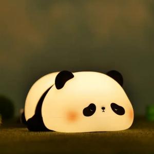 China Christmas Gifts Silicone Panda Night Light Cartoon Animal Cute Sleep Led Children'S Silicone Night Light For Baby Kid supplier