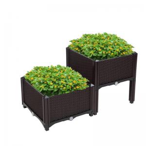 China Hot sale nursery pots plastic Raised Garden Bed plastic Plant Container Box Plastic Flower Vegetable Planter Box supplier