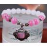 White chalcedony pink opal bracelets, gemstone bracelets, teen girl’s bracelet,