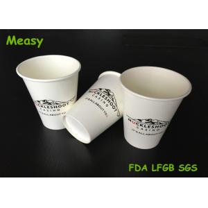 China White Cold Drink Paper Cups , Black Logo Printing custom printed paper cups 12oz supplier