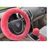 Natural / Dyed Color Sheepskin Steering Wheel Cover With Diameter 38cm