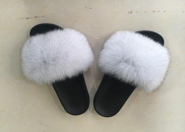 Soft Children Fox Fur Slippers Real Fur Lightweight Comfortable For Walking