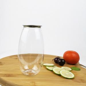 China 0.5 Liter Plastic Water Bottles Olive Shape With Easy Pull Cover Bath Salts supplier