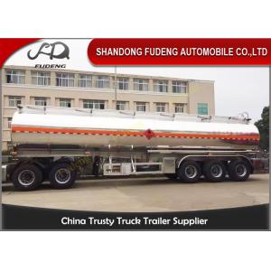 China 5 Compartments Aluminum Tank Semi Trailer , Petroleum Tank Trailers 50000 Liters supplier