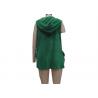 China Stylish Green Ladies Tank Tops Hooded Open Front Sleeveless Cardigan Vest wholesale