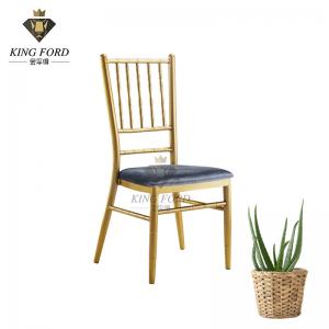 China Hotel Furniture Powder Coating Gold Resin Natural Chiavari Chair 4.5kg supplier