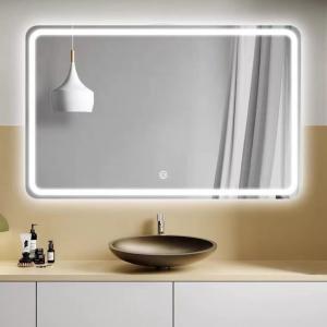 China 5mm Square Rectangle LED Bathroom Mirrors 3 Colors Wall Mounted Type supplier