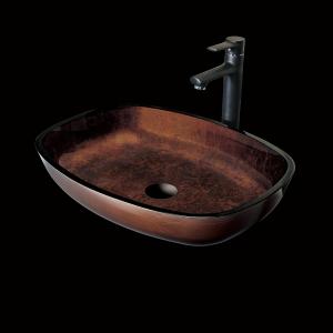 Modern Design Vintage Hand Wash Basin Large Rectangular Countertop Russet Brown