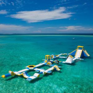China Maldives 125 People Inflatable Water Park For Resort Dimensions 82m*35m supplier
