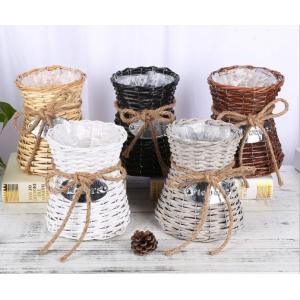 Creative Wicker Flower Basket Hand-Woven Flower Vase Living Room Decoration Small Storage