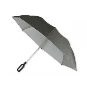 China UV Grey Folding Golf Umbrella , Mens Windproof Golf Umbrella Rubber Coating Handle supplier