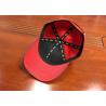 China ACE brand newest bling star 3D embroidery logo 6panel red baseball caps hats wholesale