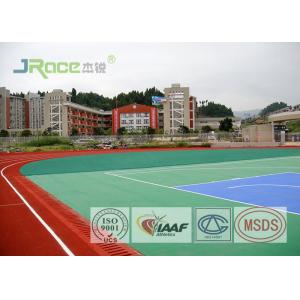 13mm Jogging Synthetic Athletic Track Flooring Spray Coat System , Red / Green Color