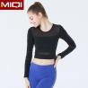 China Women Running Workout Gym Sportswear Black 310gsm Yoga Long Sleeves wholesale