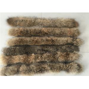 China Raccoon Cream Fur Collar For Garment  Accessories , Long Hair Vintage Fur Collar  supplier