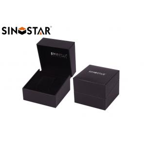 High End Style Single Watch Gift Boxes , Recyclable Black Watch Presentation Case