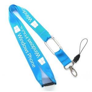 NL-6 Durable Blue Nylon Mobile Phone Neck Strap Lanyards With Carabiner Hook