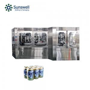 Craft Beer 250ml Sanitary  Aluminum Can Filling Machine Canning Line