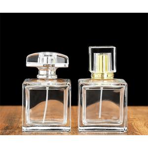 China Customizable Luxury Glass Mist Spray Bottle 100ml Empty Square Perfume Bottle supplier