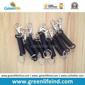 China Retractable Mini Short Black Plastic Coil Tether Schoolbag Whistle Pendant Leashes supplier