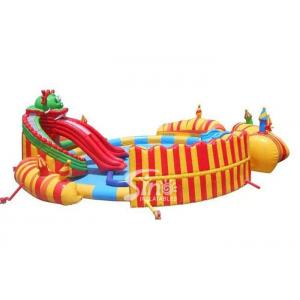 China China dragon slide kids N adults giant inflatable water park with big castle for sale supplier