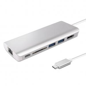China 6-in-1 USB-C 3.1 Hub adaptor with Type-C Power Delivery PD SD/MicroSD Card Reader supplier