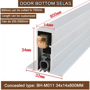 Fire Rated Automatic Drop Down Door Bottom Seals Concealed With Side Edge 800mm