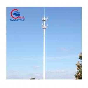 China Round Monopole Telecommunications Tower Tapered Mast Galvanized With Working Platform supplier