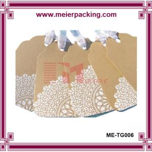 China Fashion design rectangle hangtag with ribbon for sweet wedding box supplier